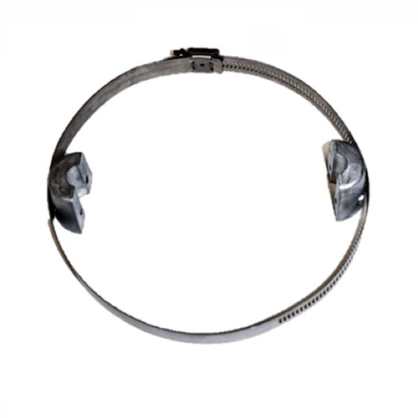 Electrolysis Kit for PowerHouse Ice Eater.  Silver band with 2 aluminum anodes attached. 